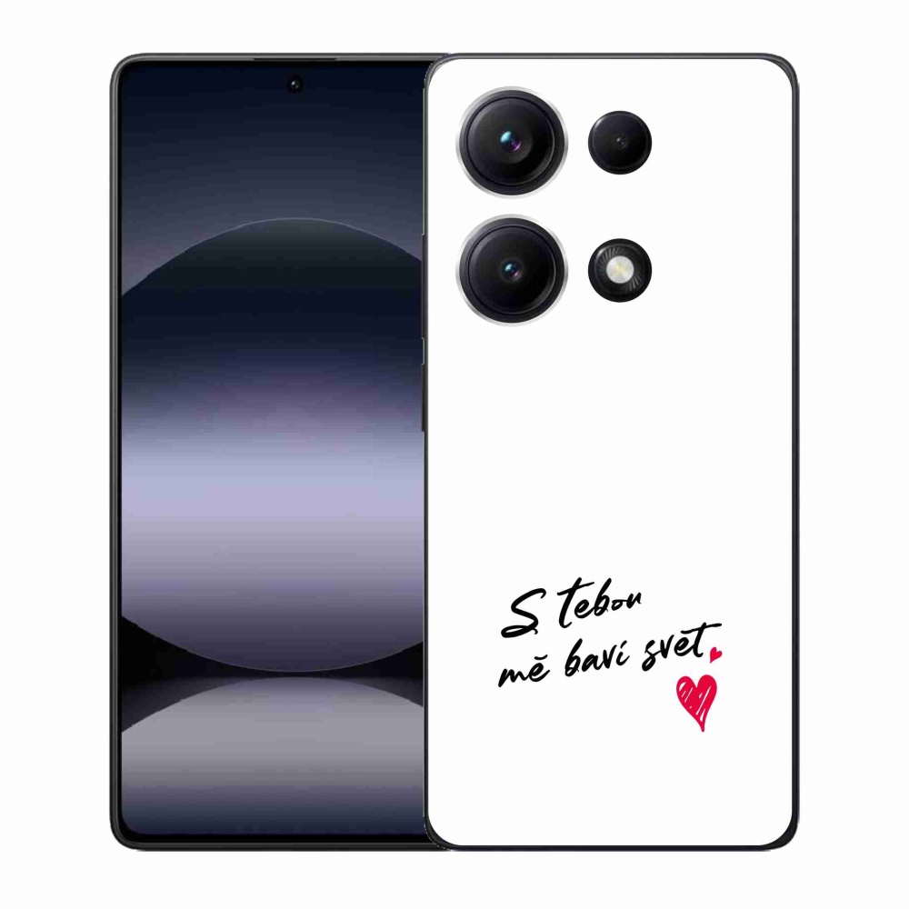 Gelový kryt mmCase na Xiaomi Redmi Note 14S - zamilovaný text 1 bílé pozadí