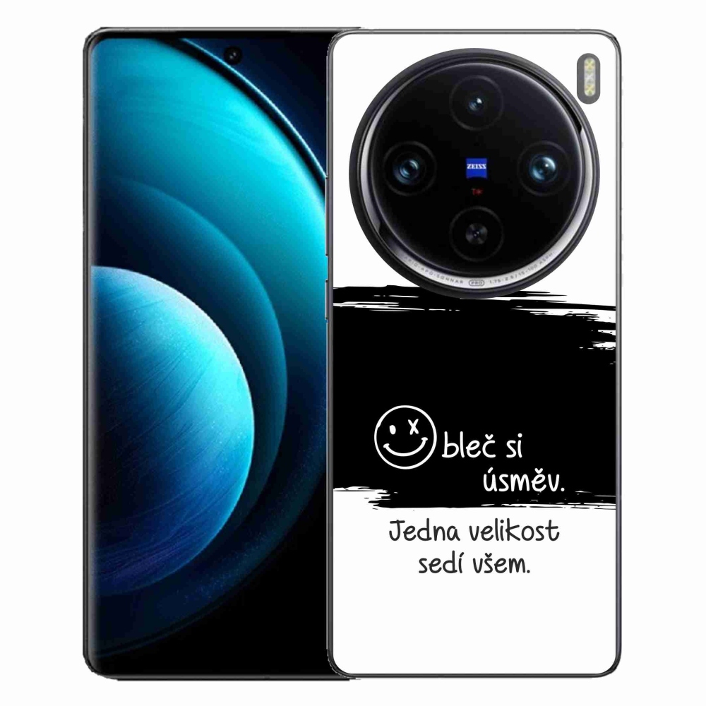 Gelový kryt mmCase na Vivo X100 Pro 5G - vtipný text 8 černobílé pozadí