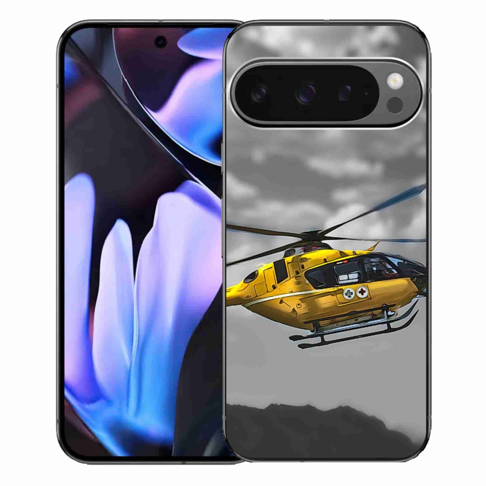 Gelový kryt mmCase na Google Pixel 9 Pro XL - žlutá helikoptéra