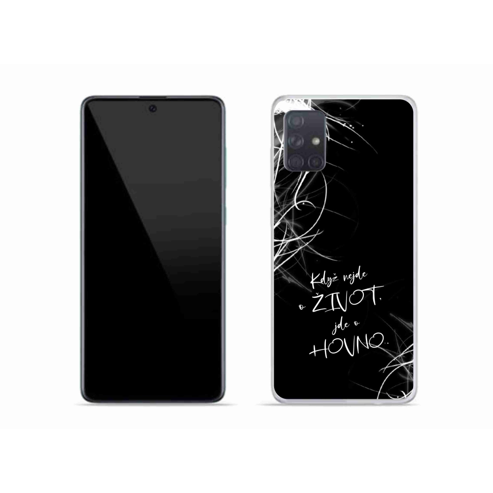Gelový kryt mmCase na Samsung Galaxy A51 - vtipný text 16 černé pozadí