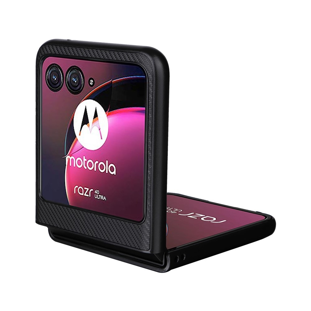 Textury plastový kryt s umělou kůží na Motorola Razr 40 Ultra 5G - černý