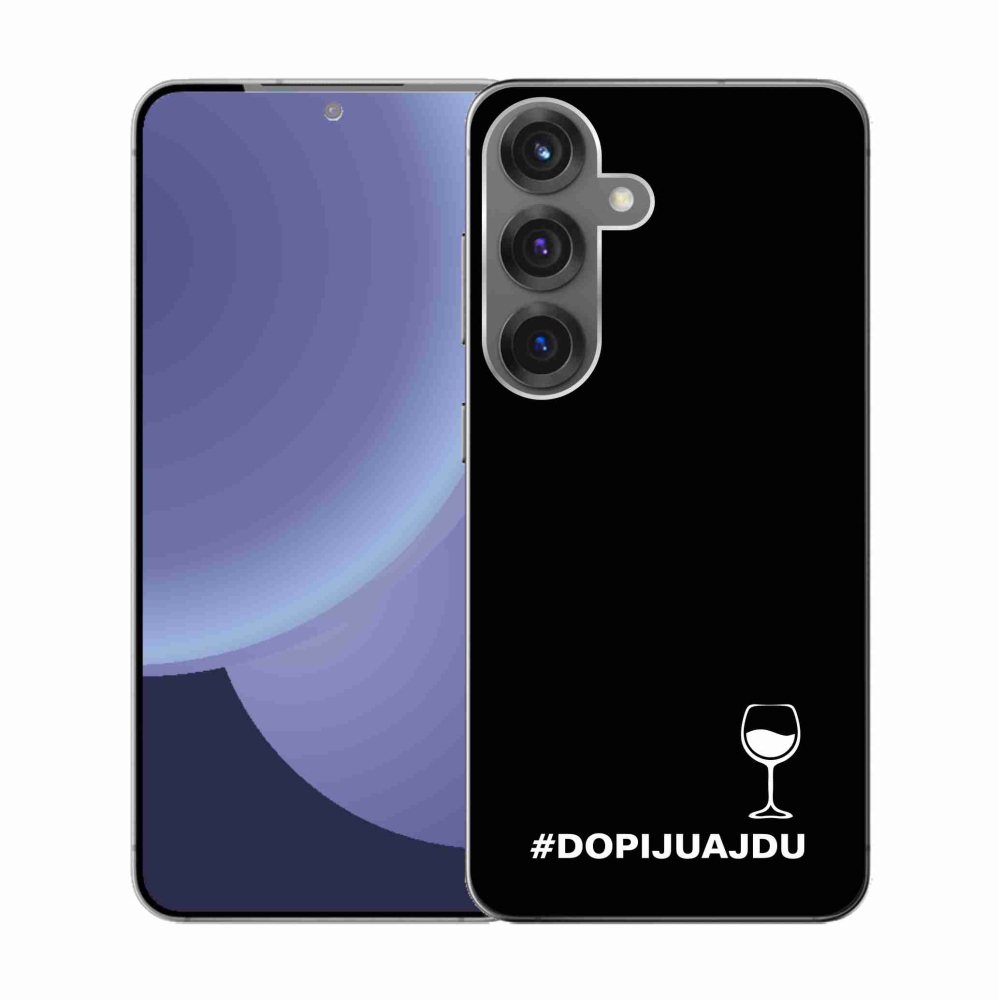 Gelový kryt mmCase na Samsung Galaxy S25 - vinný motiv černé pozadí