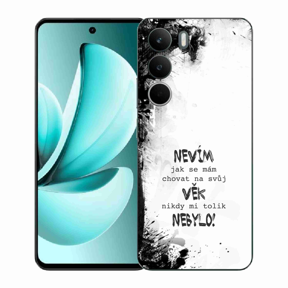 Gelový kryt mmCase na Realme C71 - vtipný text 14 bílé pozadí
