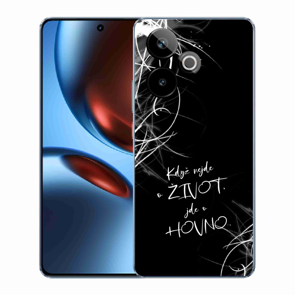 Gelový kryt mmCase na Realme GT 7 5G/GT 7T 5G - vtipný text 16 černé pozadí