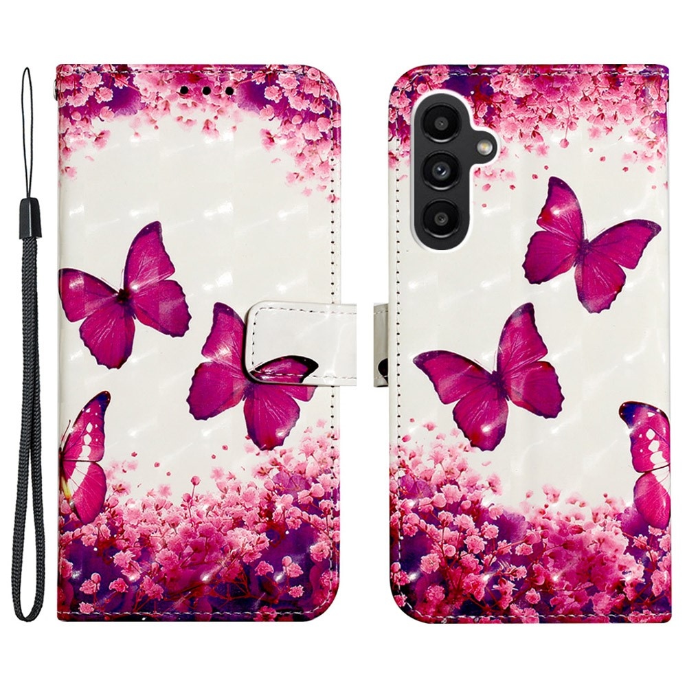 Patte knížkové pouzdro na Samsung Galaxy A24 - růžoví motýli