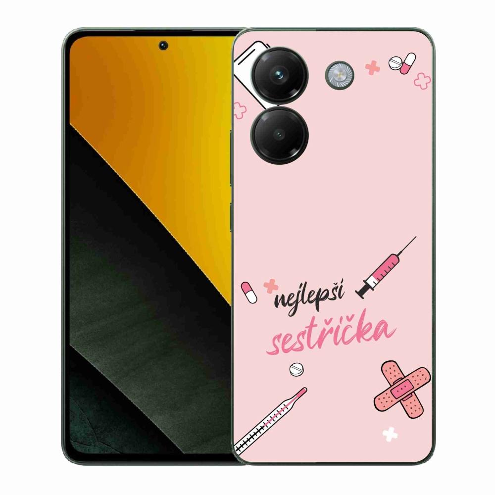 Gelový kryt mmCase na Xiaomi Poco M7 Pro 5G - nejlepší sestřička růžové pozadí