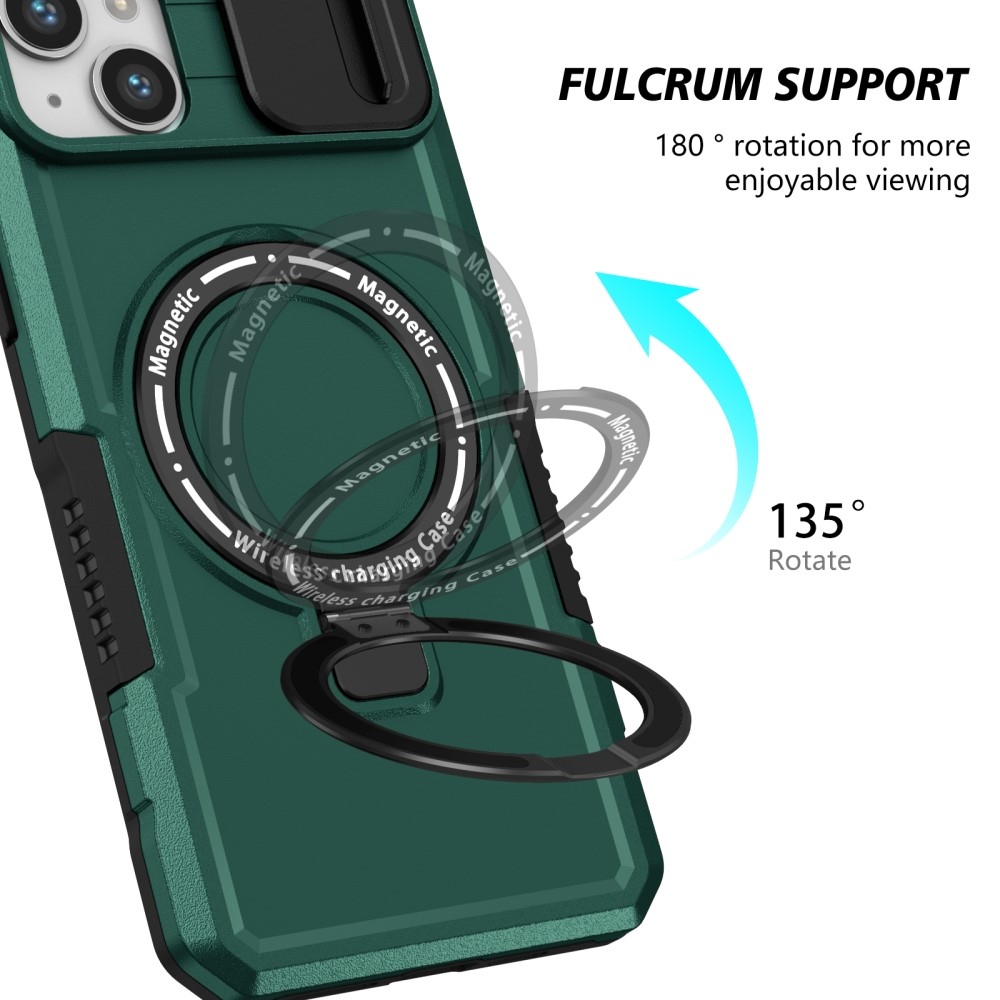 Fulcrum odolný kryt s ochranou fotoaparátu a s MagSafe na iPhone 14 - tmavězelený