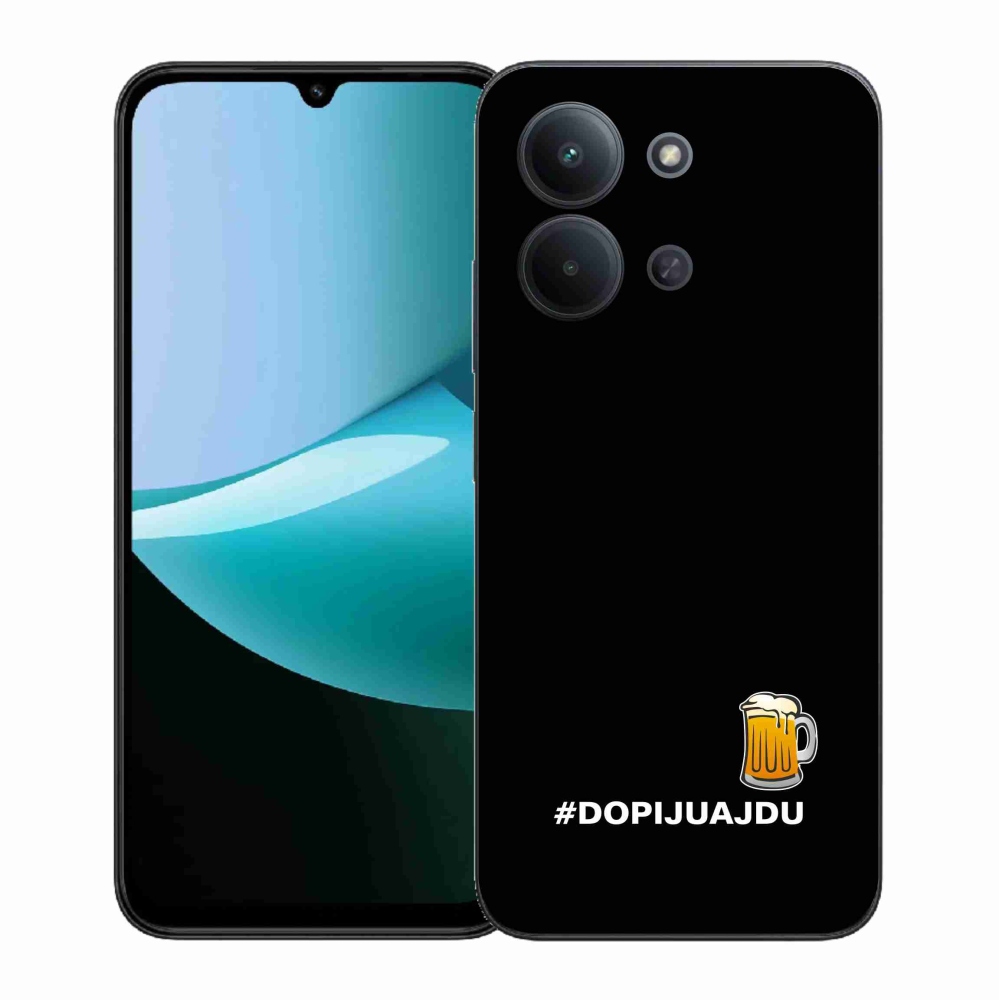 Gelový kryt mmCase na Xiaomi Redmi 15C 4G (171mm)/Poco C85 4G (171mm) - pivní motiv 1 černé pozadí