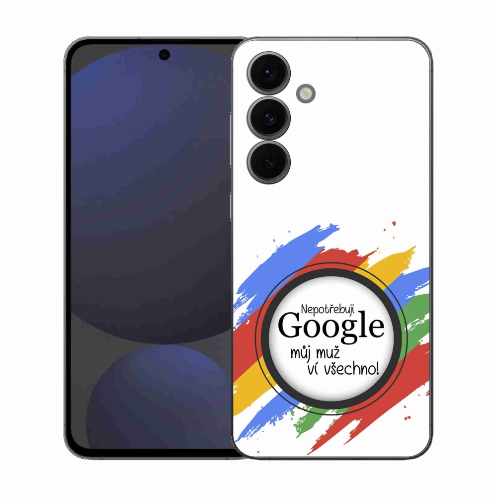 Gelový kryt mmCase na Samsung Galaxy S25 FE - muž ví všechno bílé pozadí