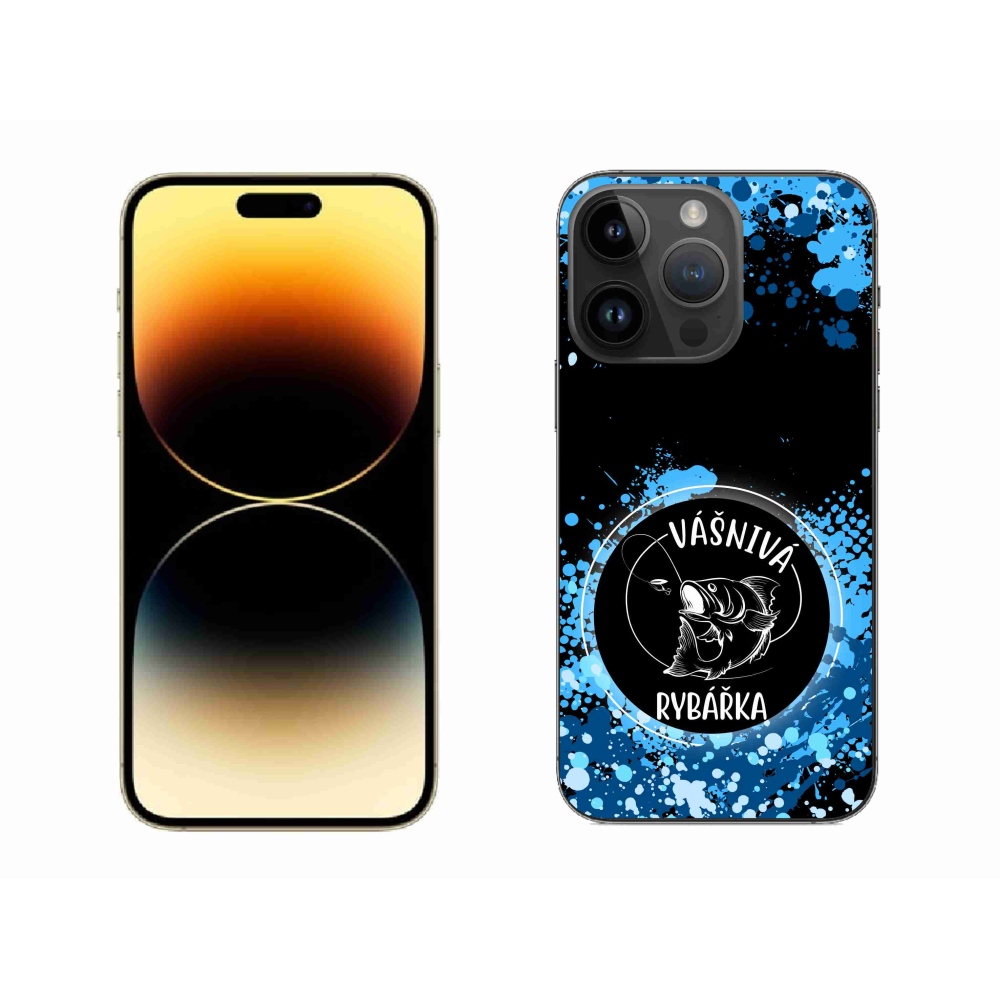 Gelový kryt mmCase na iPhone 14 Pro Max 6.7 - vášnivá rybářka černé pozadí