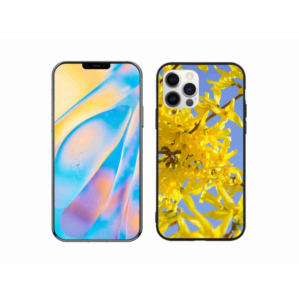 Gelový kryt mmCase na iPhone 12 - žluté květy