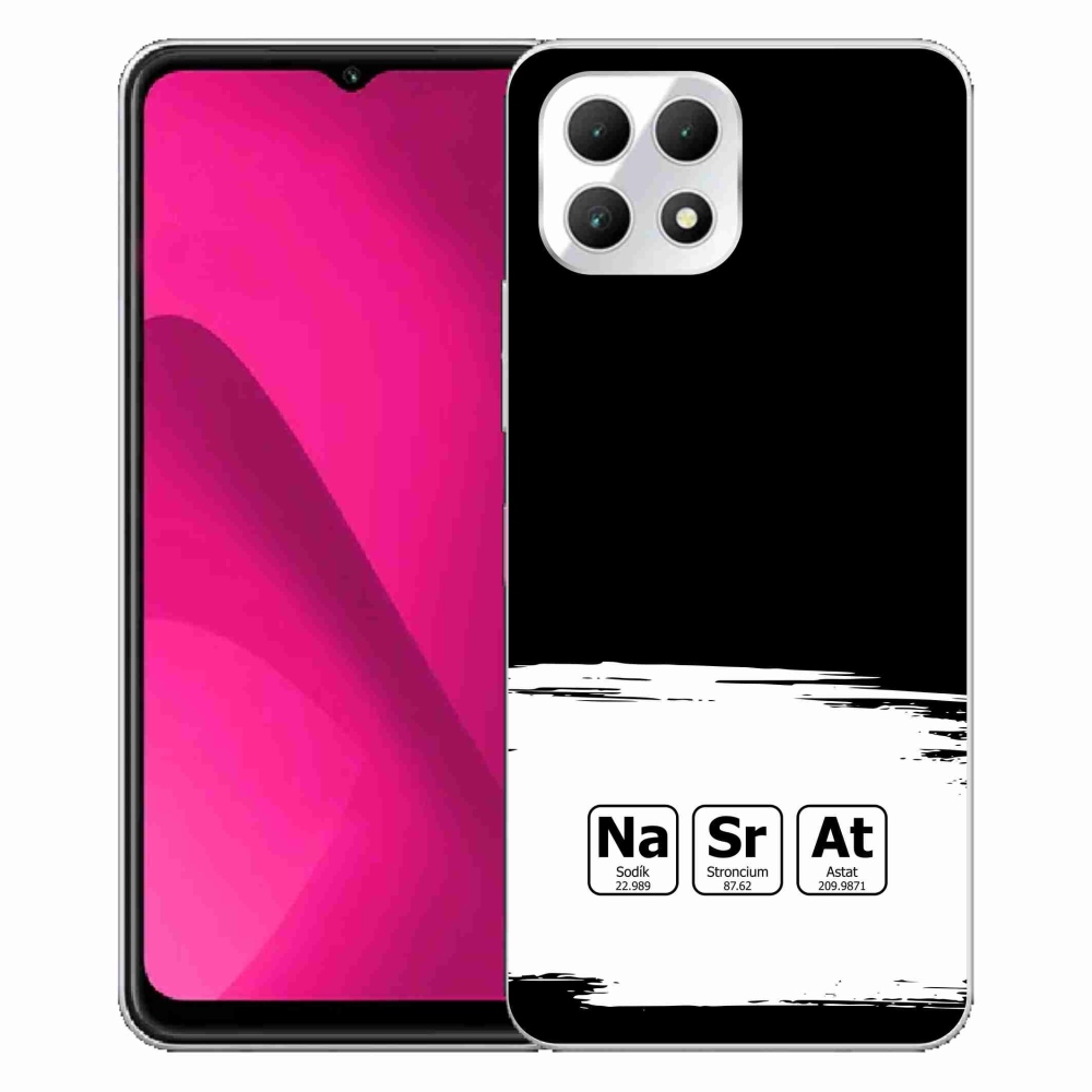 Gelový kryt mmCase na T-Mobile T Phone 2 - chemické prvky bíločerné pozadí