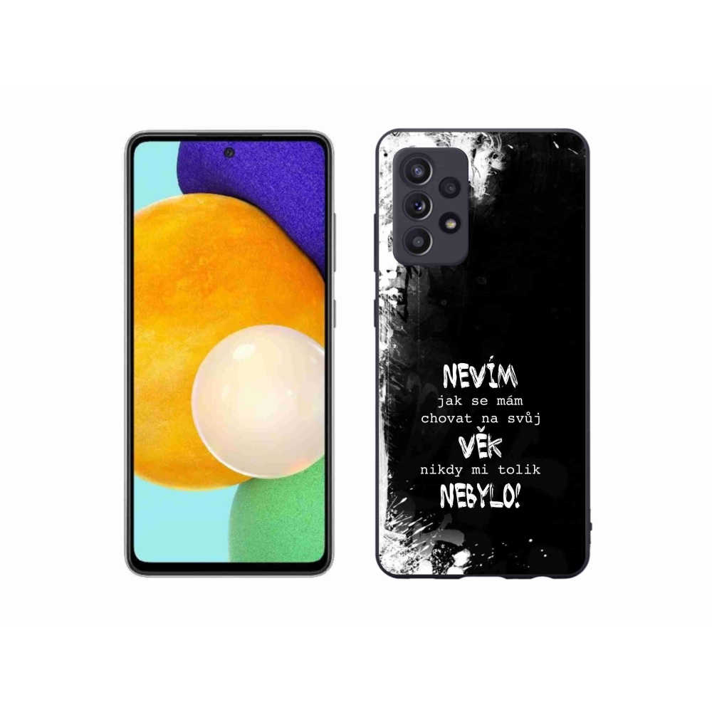 Gelový kryt mmCase na Samsung Galaxy A52/A52 5G - vtipný text 14 černé pozadí