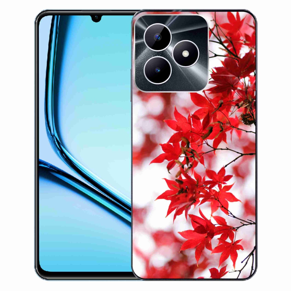 Gelový kryt mmCase na Realme Note 50 - červené listy