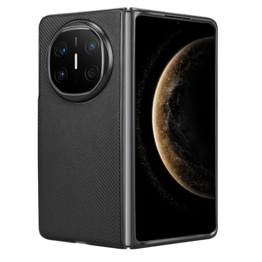 Textury plastový kryt s umělou kůží na Huawei Mate X6 - černý