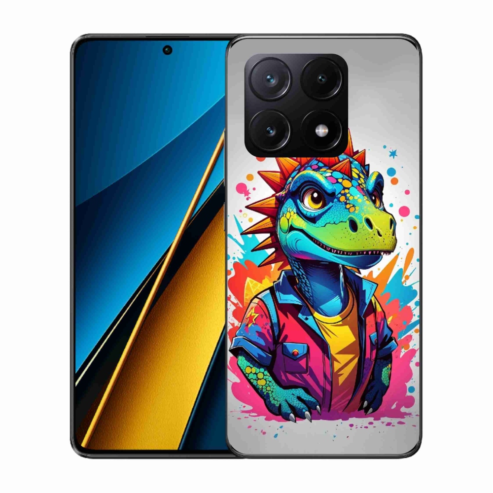 Gelový kryt mmCase na Xiaomi Poco X6 Pro 5G - barevný dinosaurus
