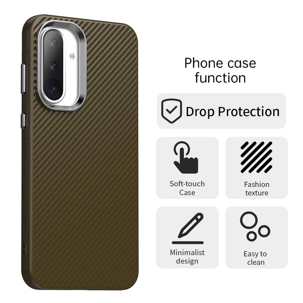 Texture fiber odolný kryt na Samsung Galaxy A36 5G - hnědý