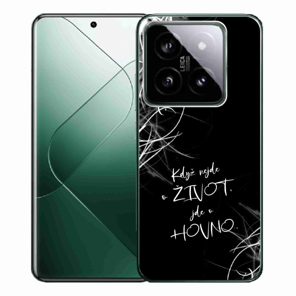 Gelový kryt mmCase na Xiaomi 14 Pro - vtipný text 16 černé pozadí