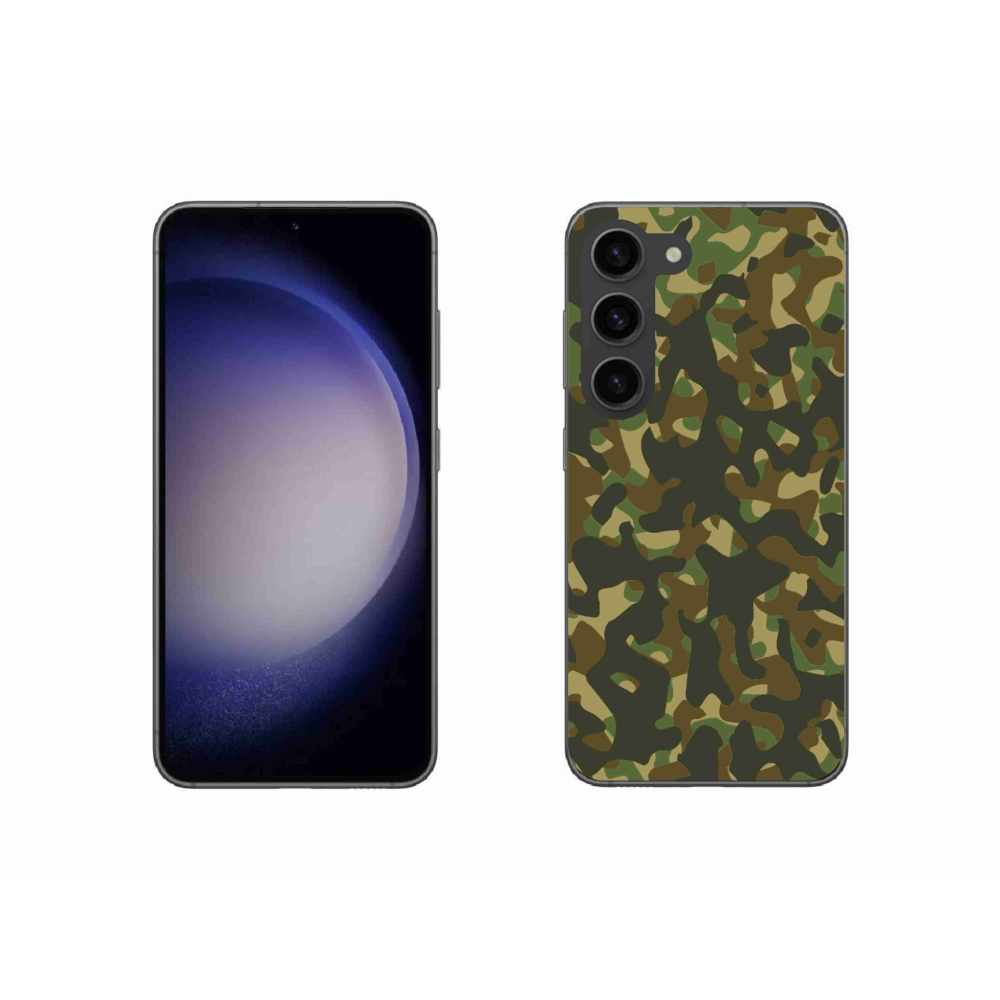 Gelový kryt mmCase na Samsung Galaxy S23 5G - maskáčový vzor 1