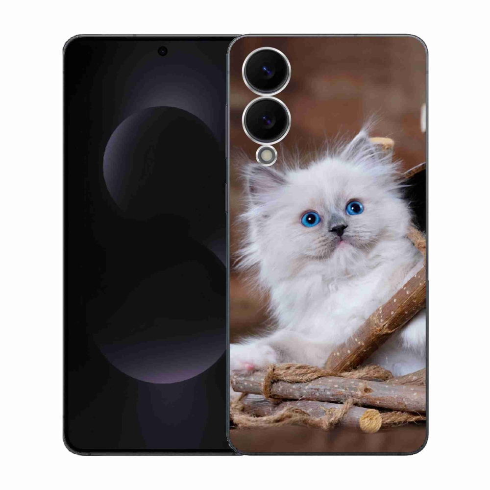 Gelový kryt mmCase na Samsung Galaxy S25 Edge - bílé kotě