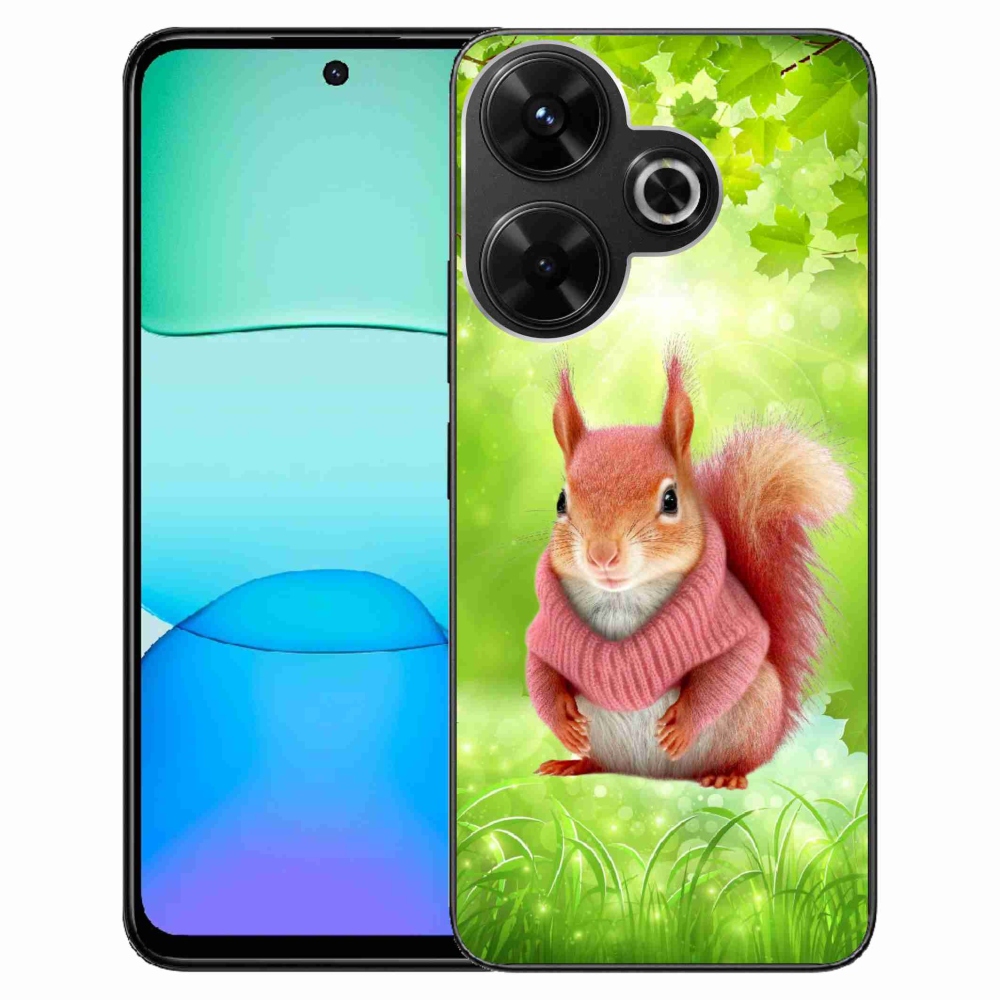 Gelový kryt mmCase na Xiaomi Redmi 13 4G/Poco M6 4G - veverka ve svetru