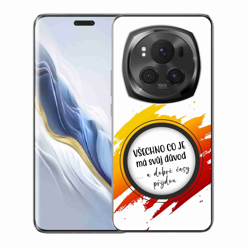 Gelový kryt mmCase na Honor Magic 6 Pro 5G - citát 3 bílé pozadí