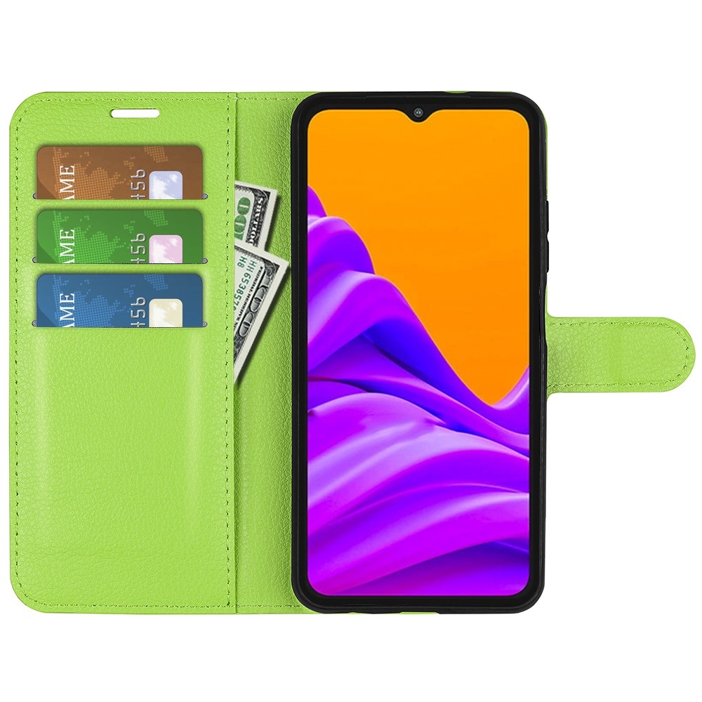 Litchi knížkové pouzdro na Samsung Galaxy Xcover 7 Pro - zelené