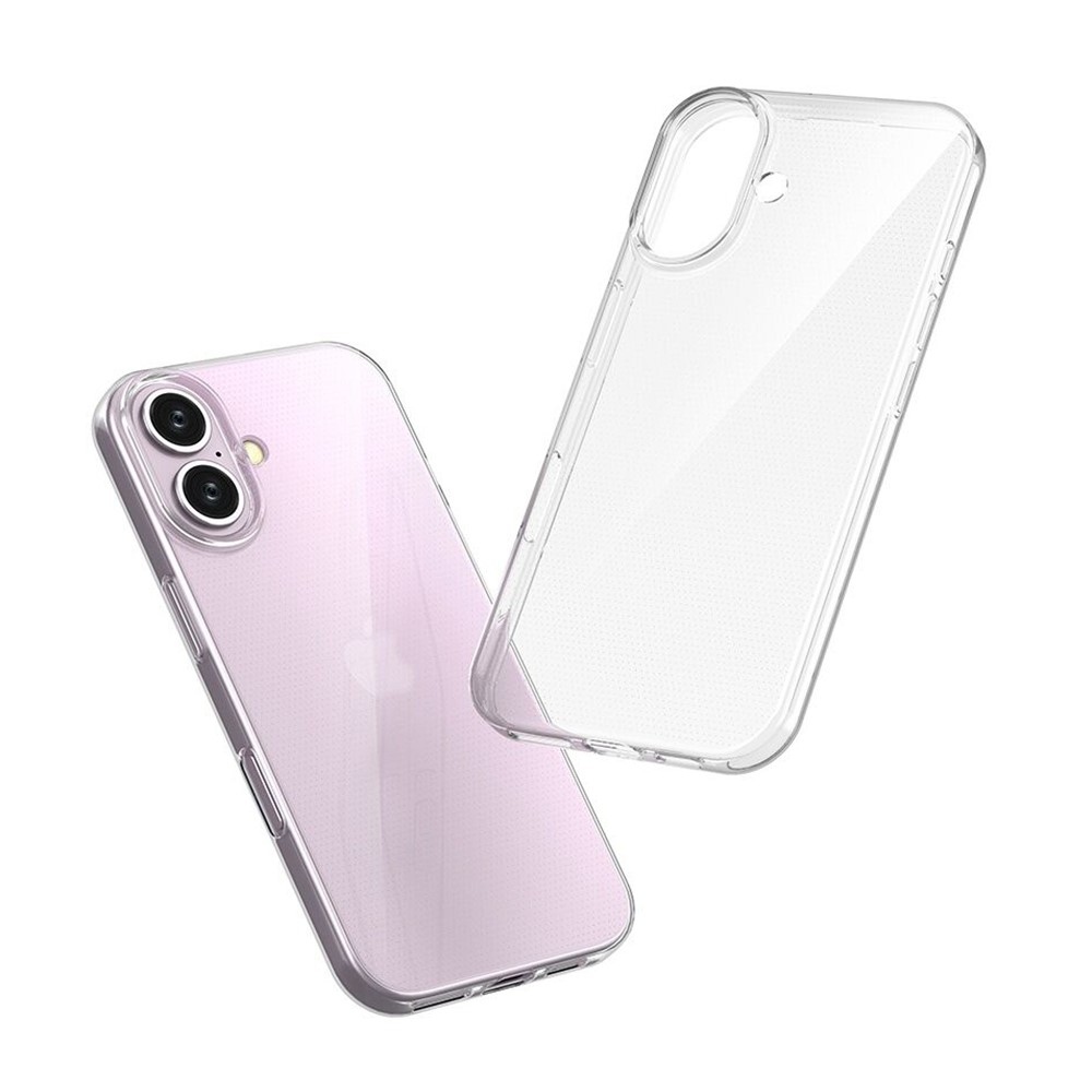 Průhledný gelový obal na iPhone 16 - průhledný