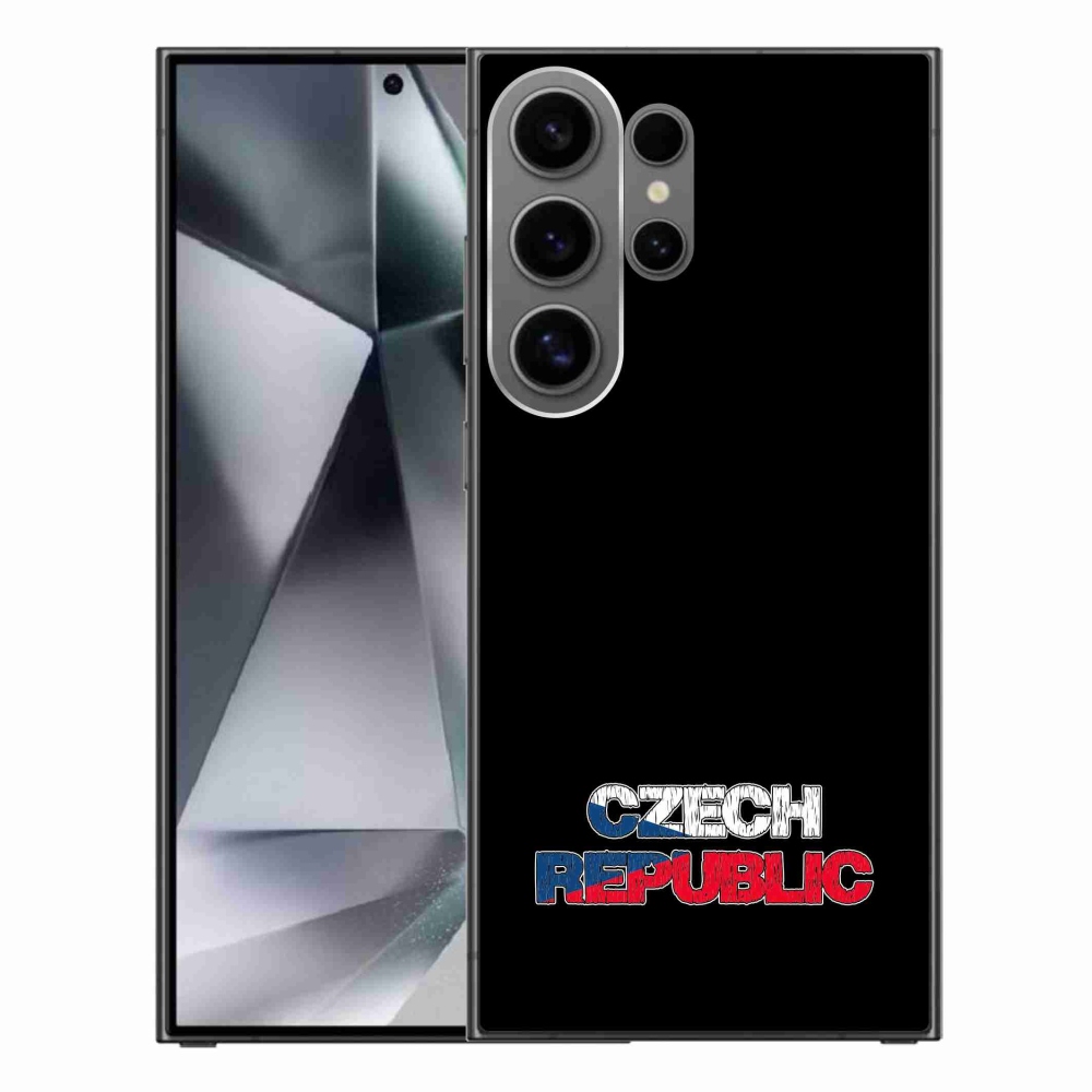 Gelový kryt mmCase na Samsung Galaxy S24 Ultra - Czech Republic černé pozadí