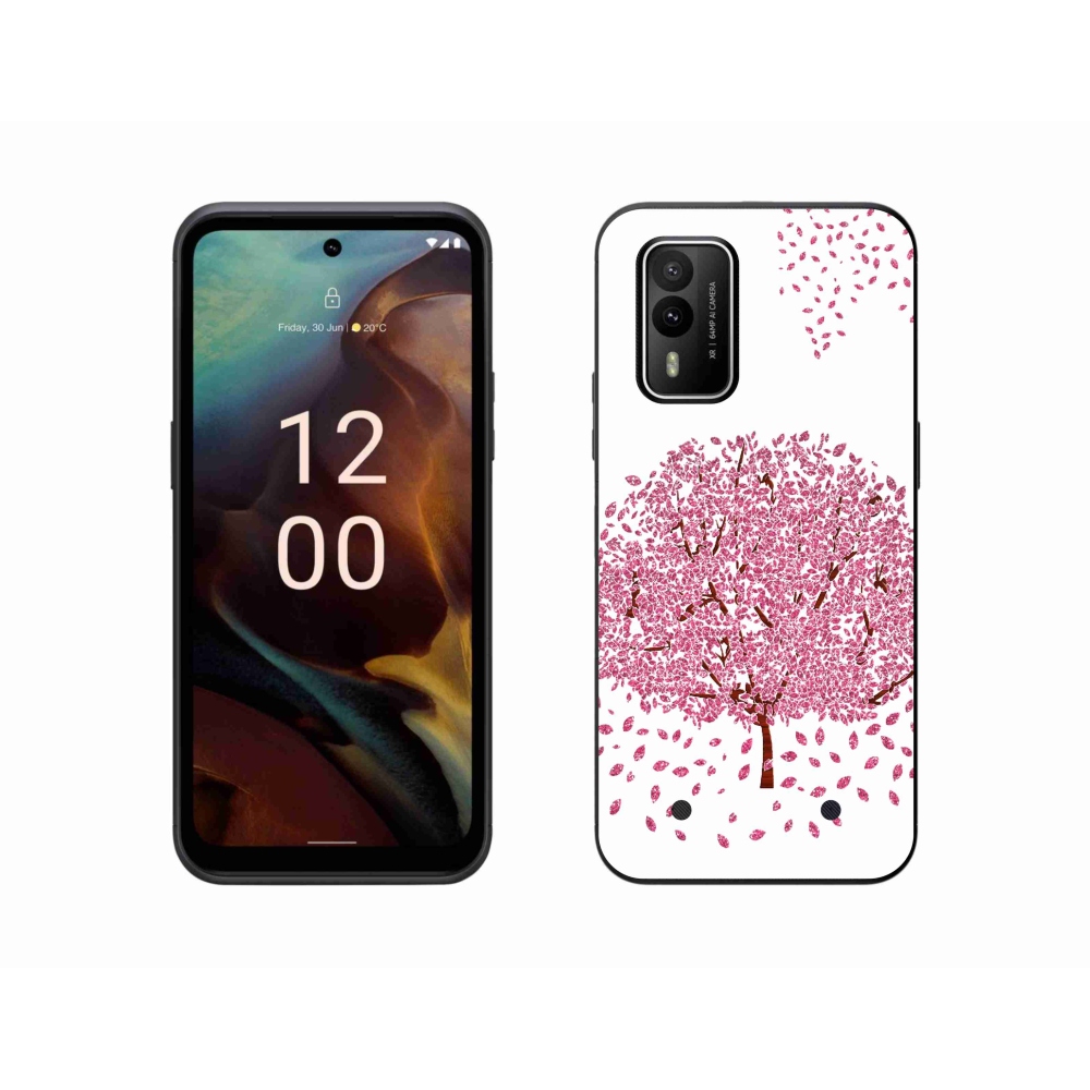 Gelový kryt mmCase na Nokia XR21 - kreslený strom s listy