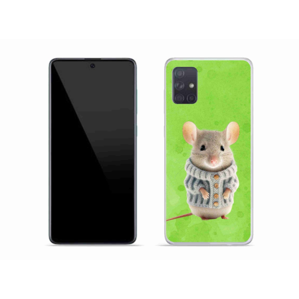 Gelový kryt mmCase na Samsung Galaxy A51 - myška ve svetru