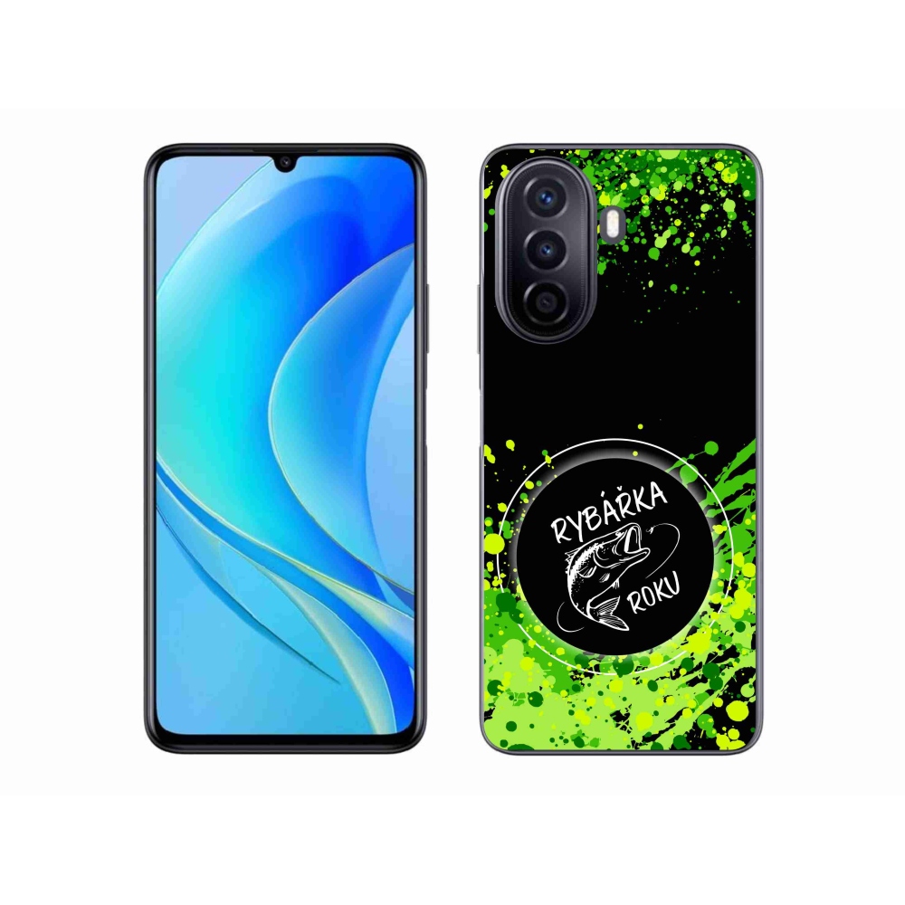 Gelový kryt mmCase na Huawei Nova Y70 - rybářka roku černé pozadí