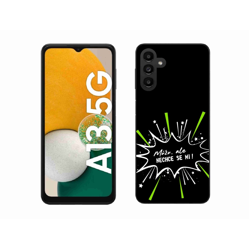 Gelový kryt mmCase na Samsung Galaxy A13 5G - vtipný text 11 černé pozadí