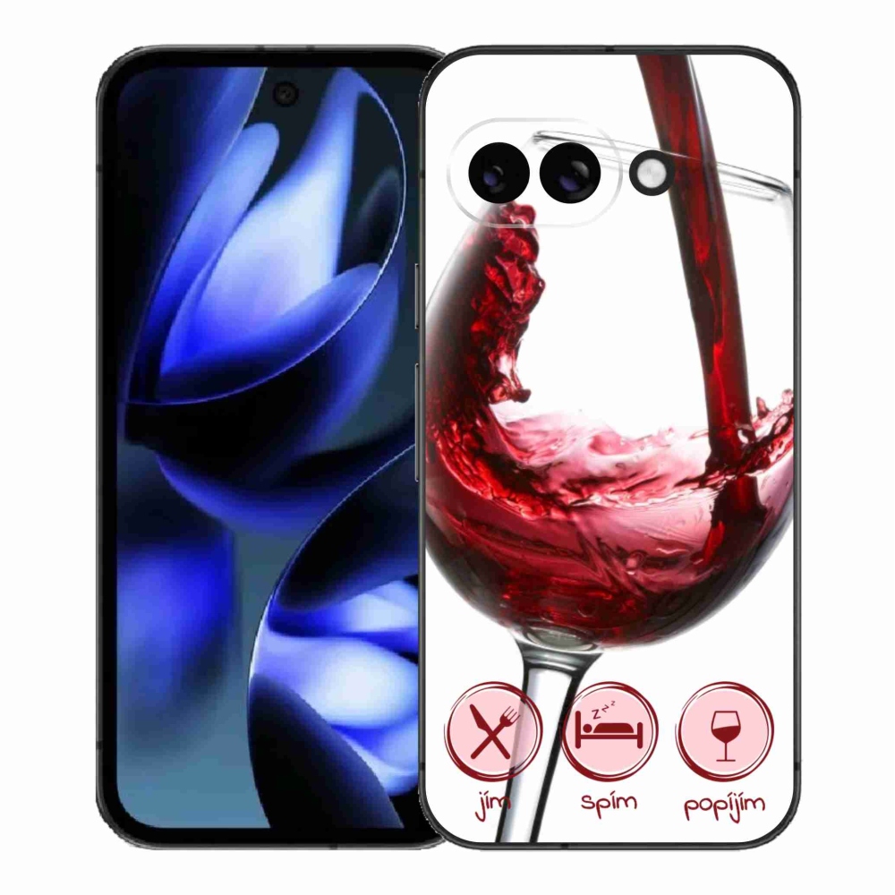 Gelový kryt mmCase na Google Pixel 9a - sklenička vína červené
