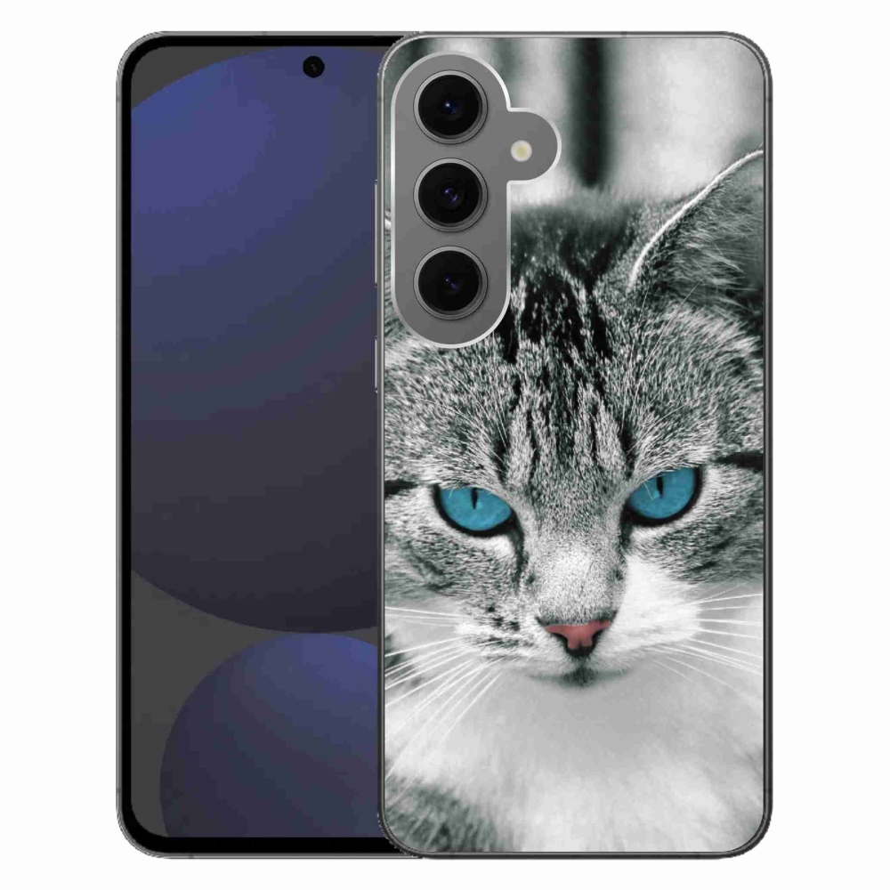 Gelový kryt mmCase na Samsung Galaxy S24 FE - kočičí pohled 1