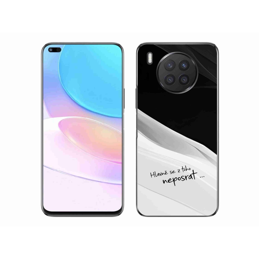 Gelový kryt mmCase na Huawei Nova 8i - vtipný text 13 bíločerné pozadí