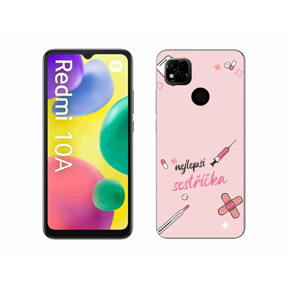 Gelový kryt mmCase na Xiaomi Redmi 10A - nejlepší sestřička růžové pozadí