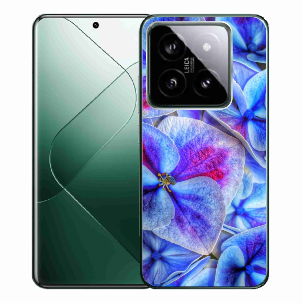 Gelový kryt mmCase na Xiaomi 14 Pro - modré květy 1
