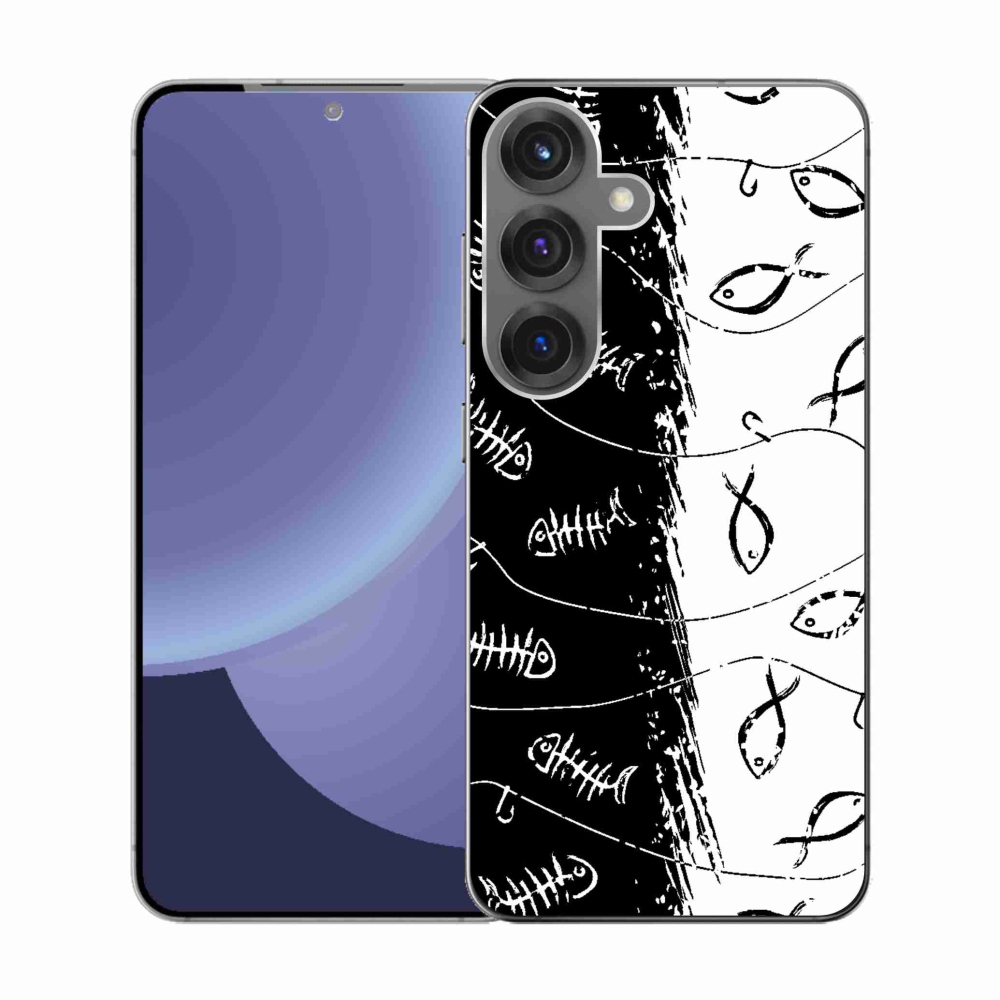 Gelový kryt mmCase na Samsung Galaxy S25 - kostry a rybky