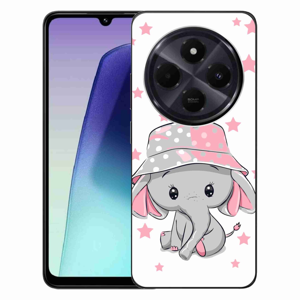 Gelový kryt mmCase na Xiaomi Redmi 14C/Poco C75 - růžový slon