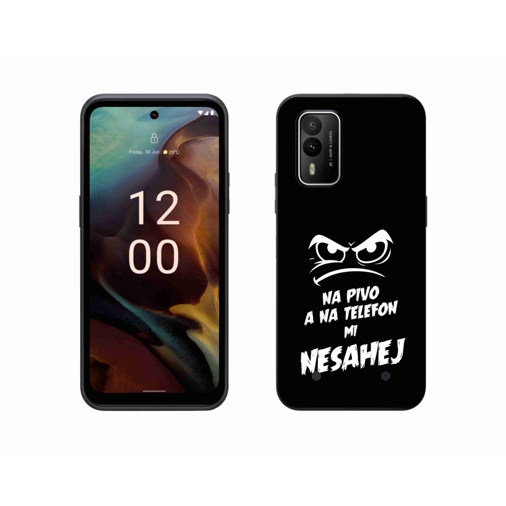 Gelový kryt mmCase na Nokia XR21 - pivní motiv 2 černé pozadí