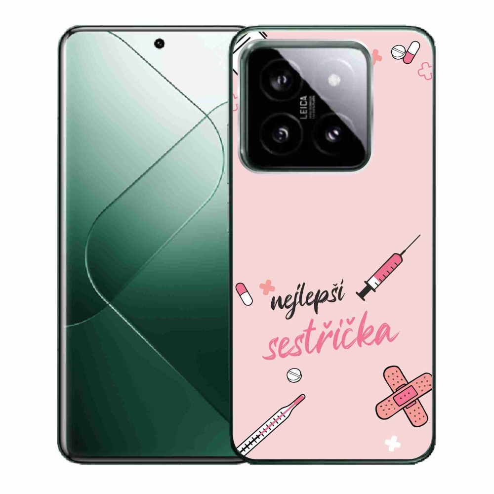 Gelový kryt mmCase na Xiaomi 14 - nejlepší sestřička růžové pozadí
