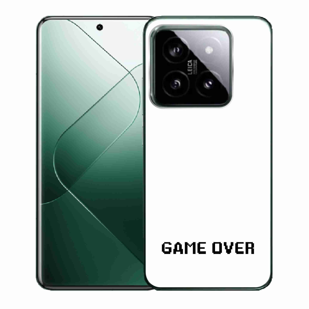 Gelový kryt mmCase na Xiaomi 14 - game over bílé pozadí