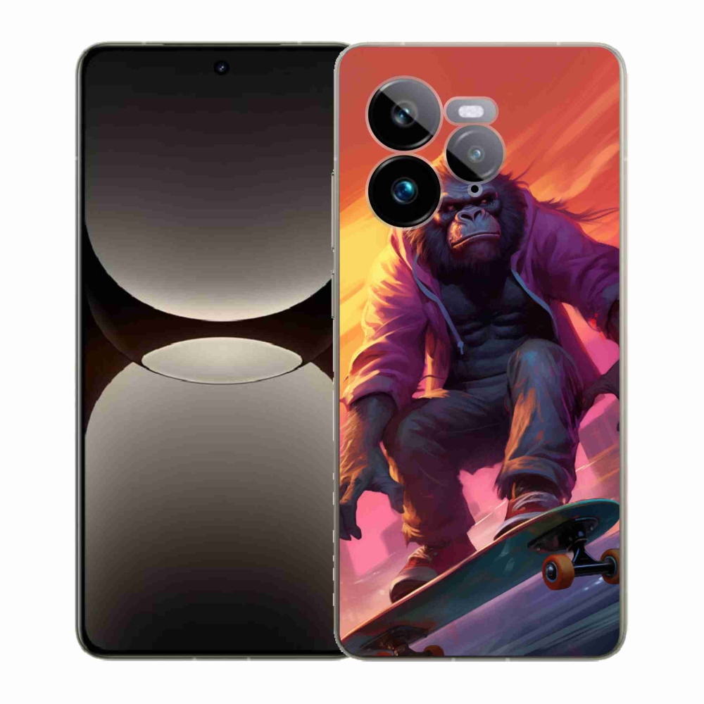 Gelový kryt mmCase na Realme GT 7 Pro 5G - gorila na skateboardu