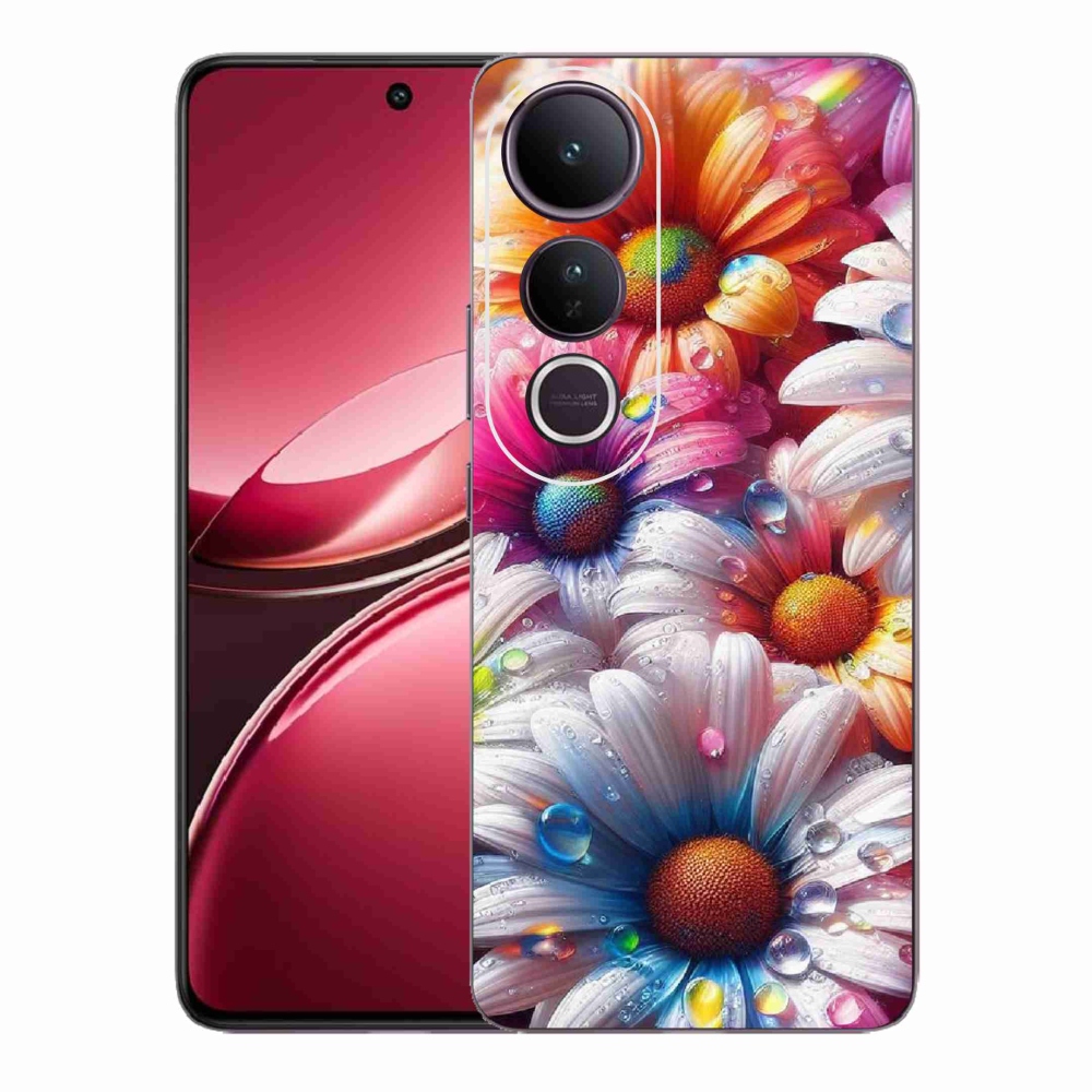 Gelový kryt mmCase na Vivo V50 Lite 4G/5G - barevné kopretiny