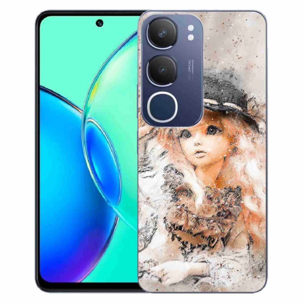 Gelový kryt mmCase na Vivo Y19s - holčička s kloboukem