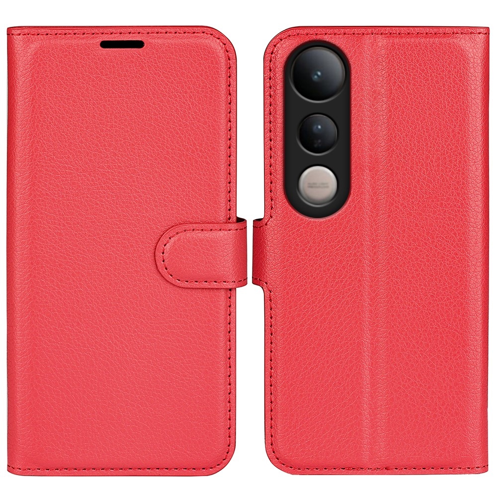 Litchi knížkové pouzdro na Vivo V50 Lite 4G/5G - červené