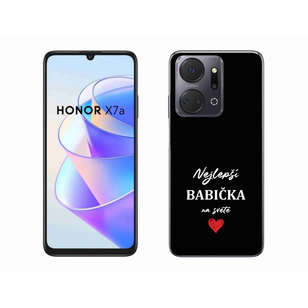Gelový kryt mmCase na Honor X7a - nejlepší babička 1 černé pozadí
