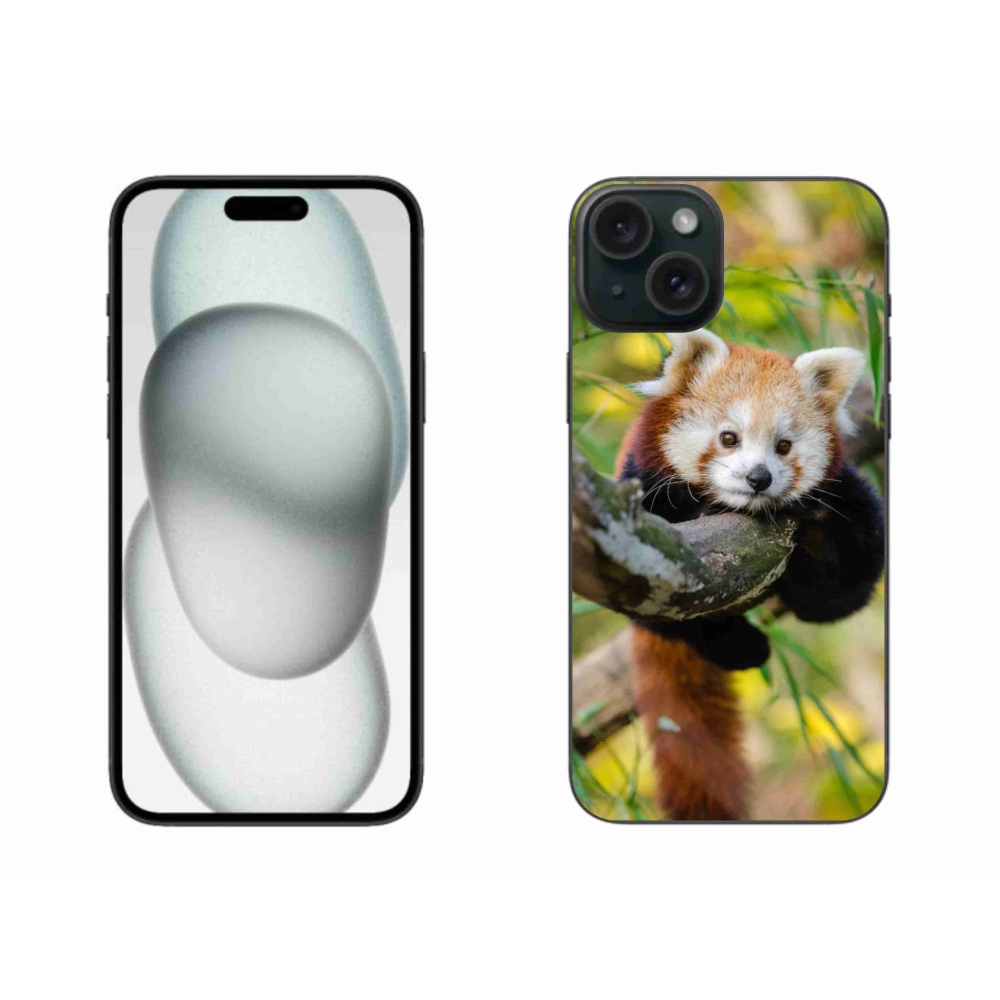 Gelový kryt mmCase na iPhone 15 Plus - panda červená
