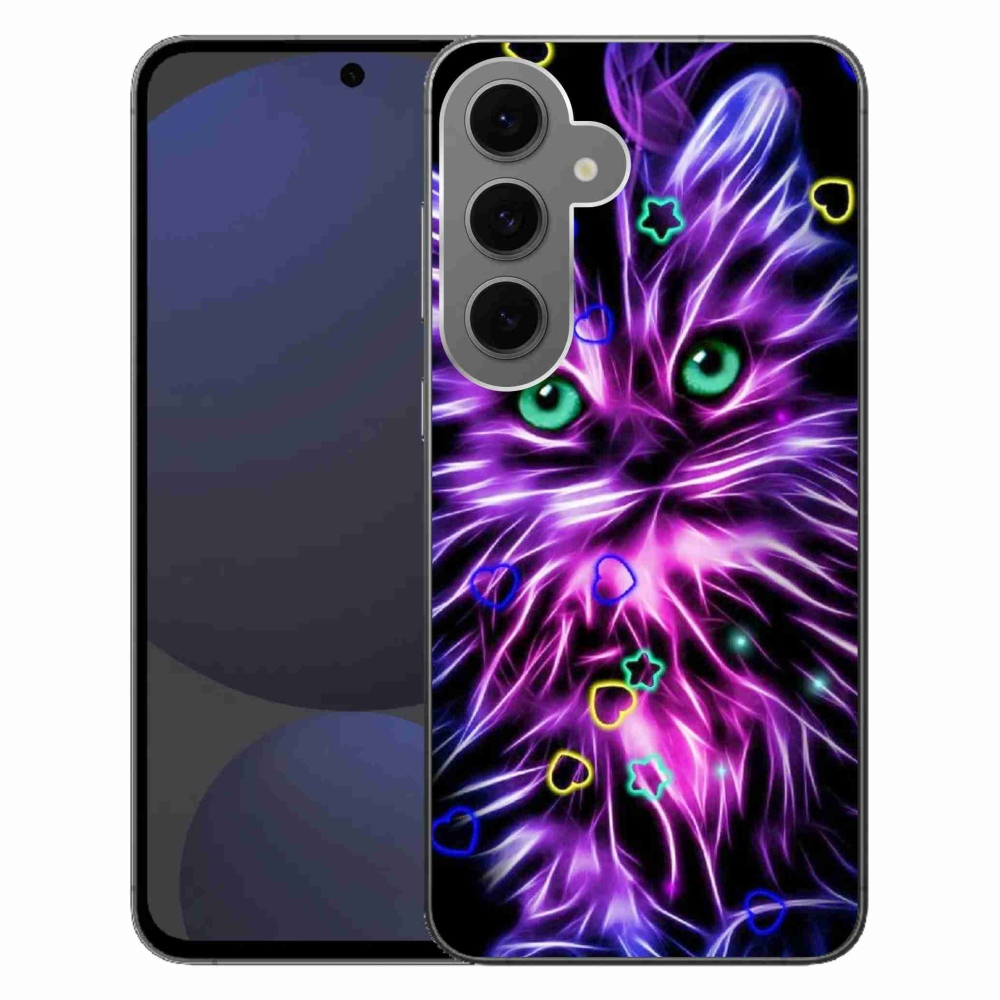 Gelový kryt mmCase na Samsung Galaxy S24 FE - abstraktní kočka